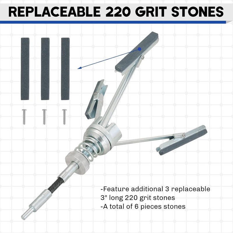weyleity Engine Cylinder Hone Tool | 2" to 6-1/2" Diameter Adjustable Deglazer with Extra 3PCS Stones 220 Grit Engine Cylinder Hone Adjustable Deglaze Set for Grinding Holes (3") - Image 3